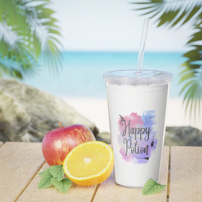 Happy Potion Plastic Tumbler with Straw